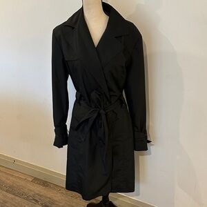 Vintage Fennelli Limited Edition Black Trench Coat with Belt XL 15/16